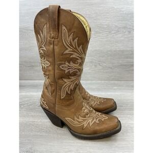 Ariat Women's Circuit Rosewood Western Boots Brown Leather Embroidered 5.5 Shoes